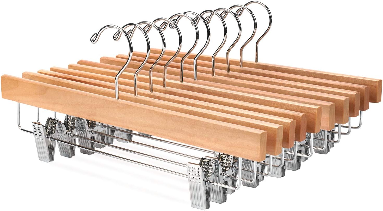 Wooden Pants Hangers 10 Pack